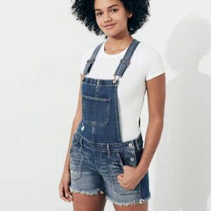 Hollister Boyfriend Short Jean Overalls